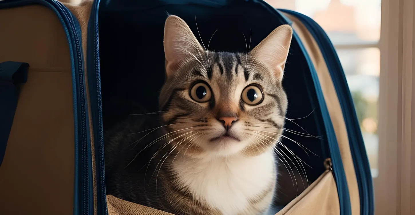 キャリーバッグに入った猫