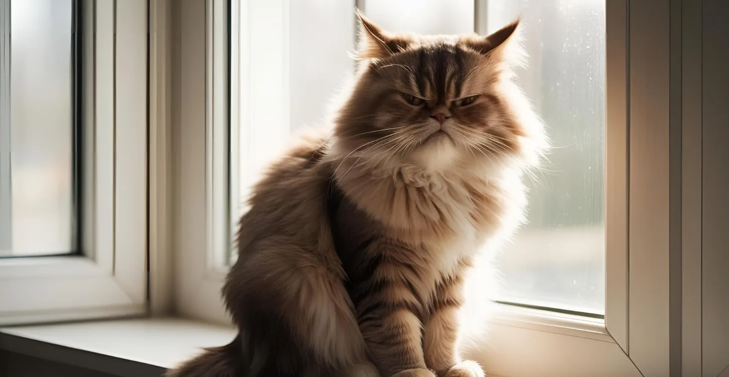 窓辺に座っている猫