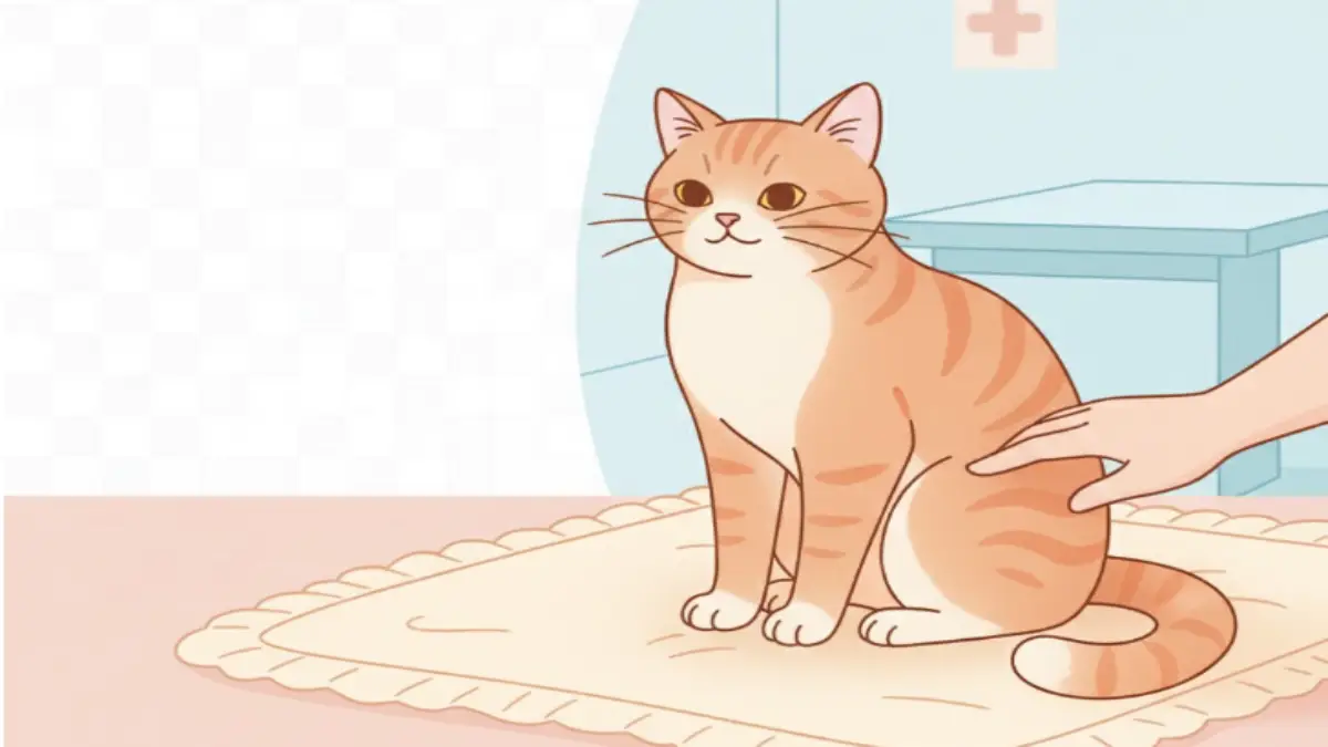 オス猫の陰部が赤くなっている健康チェック用イラスト